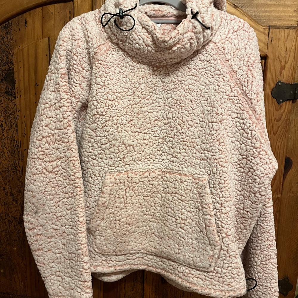 PINK Victoria's Secret Soft Pink Sherpa Cowl Neck Sweater